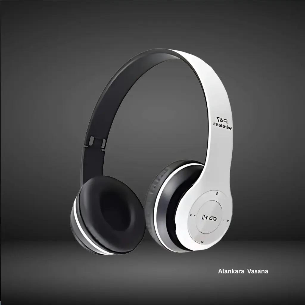 P47 – Wireless On-Ear Headphones, HD Sound & Bass, Mic, SD Slot(White)