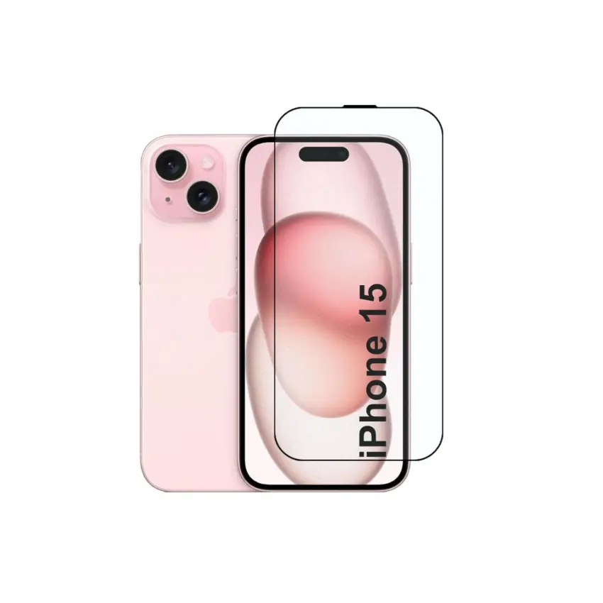 Military-Grade Gorilla Glass – iPhone 15, Black, Edge-to-Edge