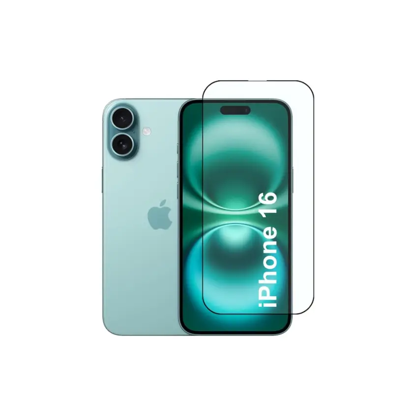 Military-Grade Gorilla Glass – iPhone 16, Black, Edge-to-Edge