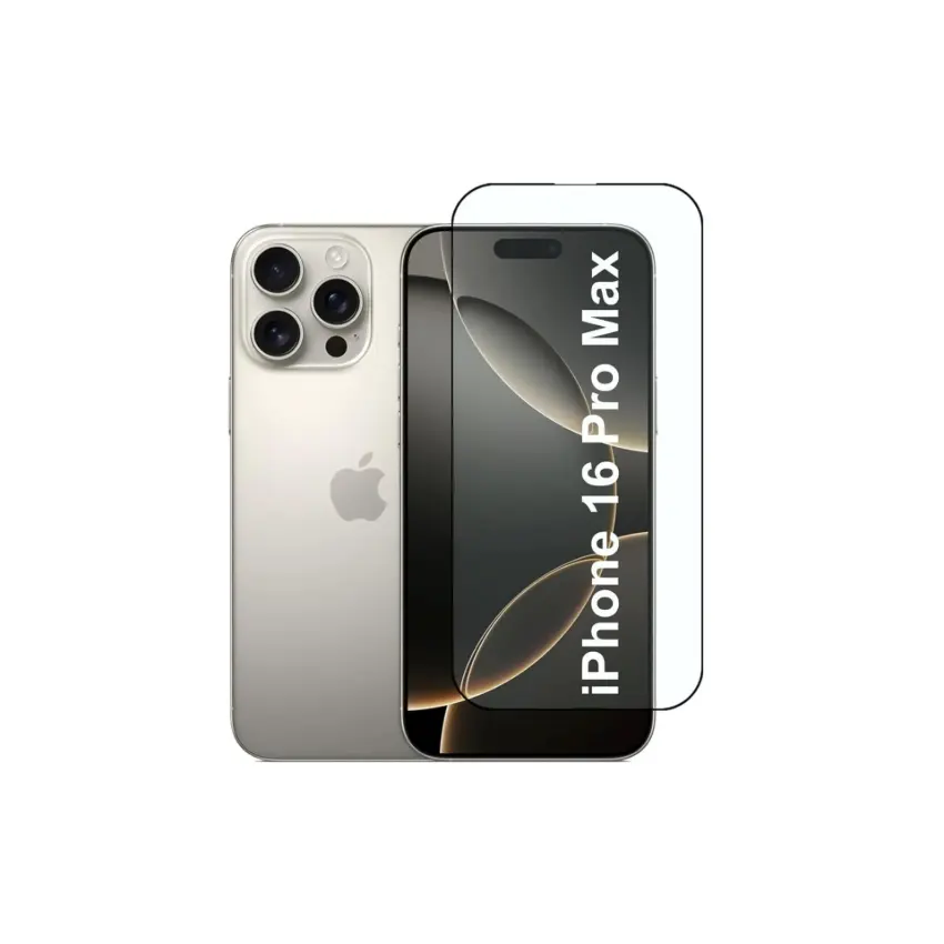 Military-Grade Gorilla Glass – iPhone 16 Pro Max, Black, Edge-to-Edge