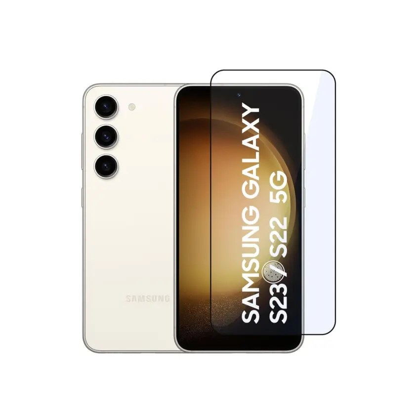 Military-Grade Gorilla Glass – Samsung S22/S23, 6.1", Black, Edge-to-Edge