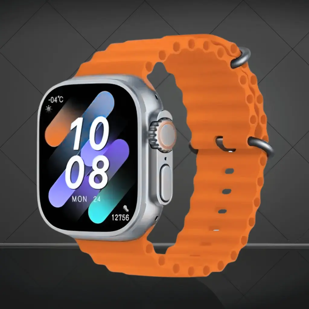 T800 Ultra Smartwatch – 1.99" Display, BT Calling, AI Voice, Orange