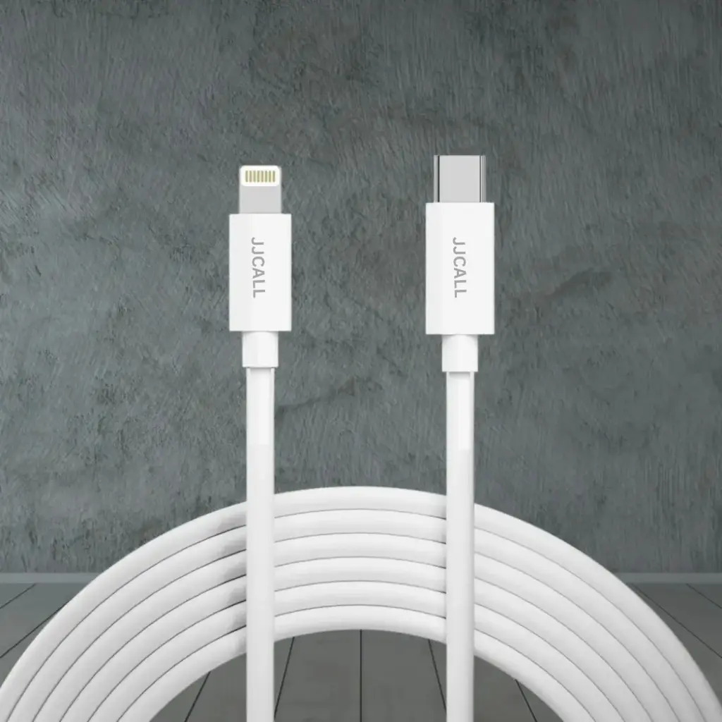 JJCALL USB-C to Lightning Cable – 27W PD, MFi Certified, 1M, White