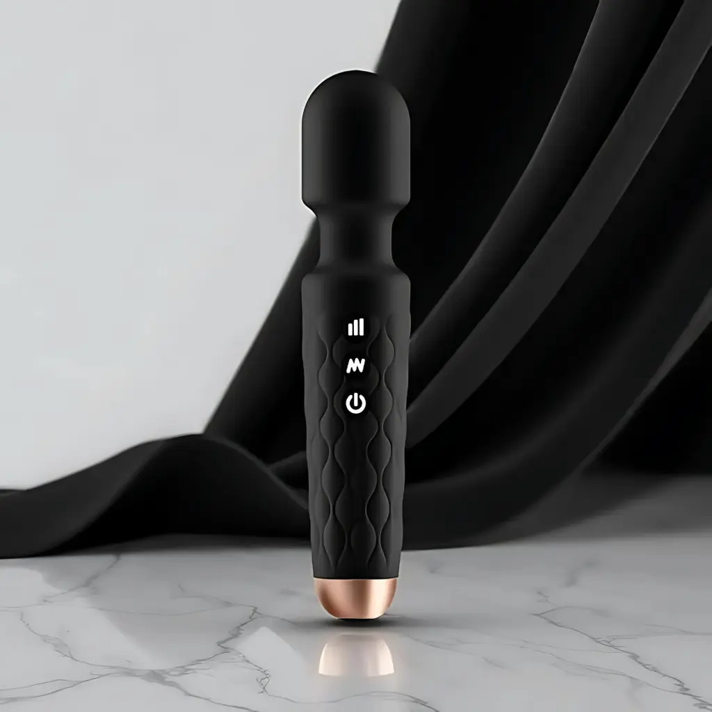 Cordless Body Wand Massager – 28 Modes, Rechargeable & Water Resistant , Black(Black)