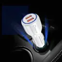 Rapid 2Q 20 Car Charger – Dual USB QC 3.0, 30W Fast Charge, (White)