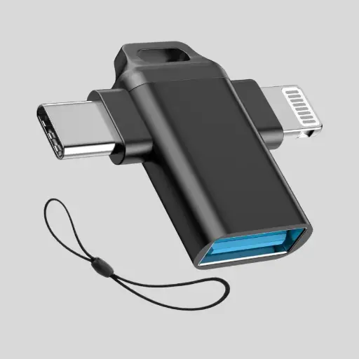 [IP-CTYPE-USB] OTG2 2-in-1 Lightning/Type-C to USB OTG Converter – USB 3.0, 5Gbps