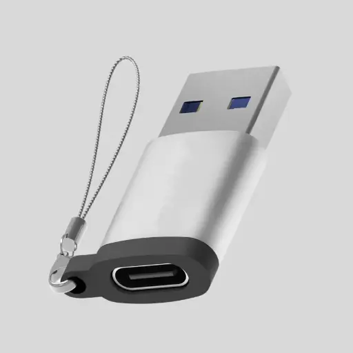 [USBTOTYPEC] USB-C Female to USB Male OTG Adapter – 5Gbps Data Transfer, Grey