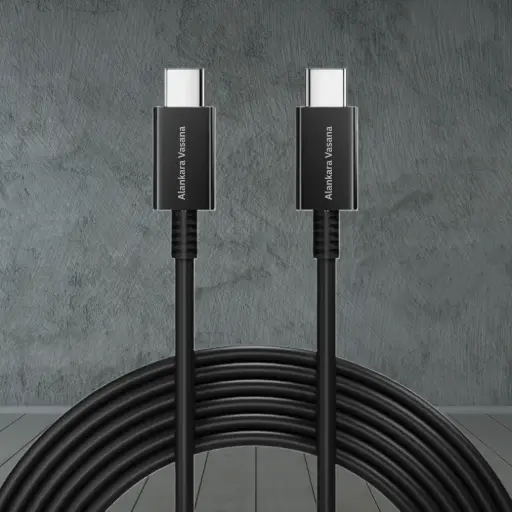 [AV-SAM-CTOC] 25W Type-C to Type-C Cable – 1M Fast Charge & Data Transfer, Black