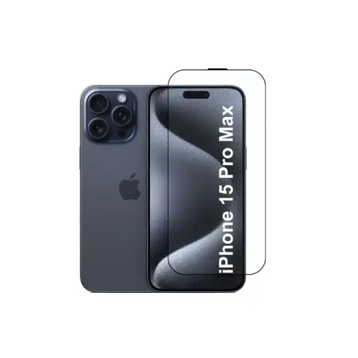 [AV-SP-IP15PM] Military-Grade Gorilla Glass – iPhone 15 Pro Max, Black, Edge-to-Edge