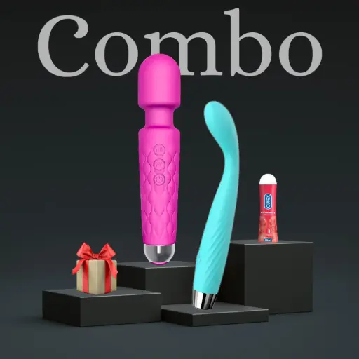 Ultimate Relaxation Combo – Pink Wand Massager, Blue Groove Massager, 50ml Lubricant & Mystery Box
