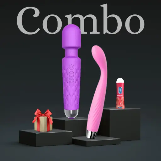 Ultimate Relaxation Combo – Purple Wand Massager, Pink Groove Massager, 50ml Lubricant & Mystery Box