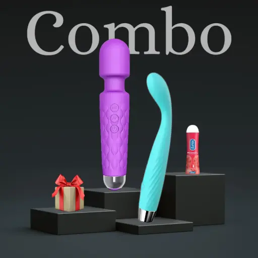 Ultimate Relaxation Combo – Purple Wand Massager, Blue Groove Massager, 50ml Lubricant & Mystery Box