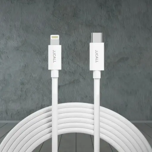 [AV-IP-CTOI-WHT] JJCALL USB-C to Lightning Cable – 27W PD, MFi Certified, 1M, White