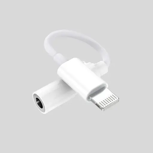 [IP-JACK-WHT] Lightning to 3.5mm Jack Adapter – iOS Audio Conversion, Universal