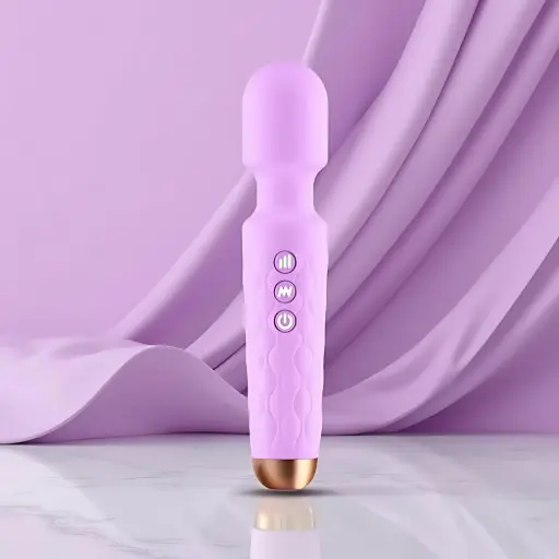 [AV-BM-WND-PRPL] Cordless Body Wand Massager – 28 Modes, Rechargeable & Water Resistant, Purple(Purple)