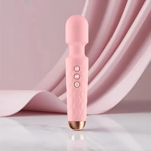 [AV-BM-WND-PNK] Cordless Body Wand Massager – 28 Modes, Rechargeable & Water Resistant, Pink(Pink)