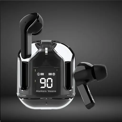 [AV-EAR-ULTRA PRO(BLK)] Ultrapods Pro TWS – Transparent Case with LED Display (Black)